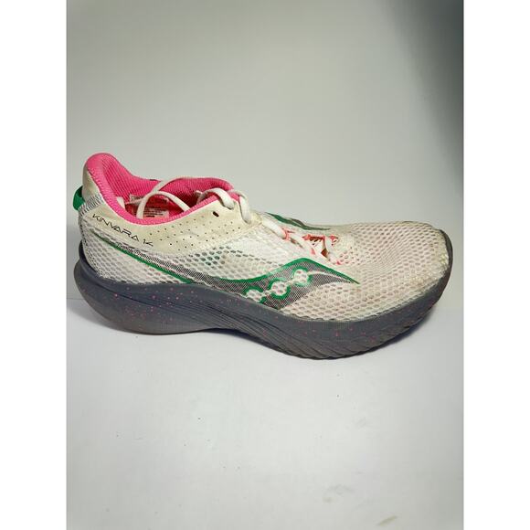 Saucony Kinvara 14 Women’s Size 9 Running Shoes White Pink Green Mesh - Picture 2 of 8